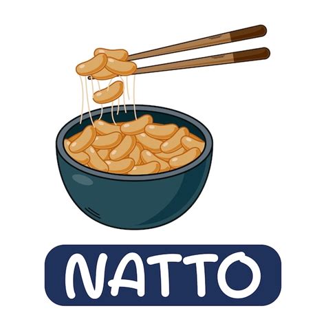 Premium Vector | Cartoon natto japanese food vector isolated on white background