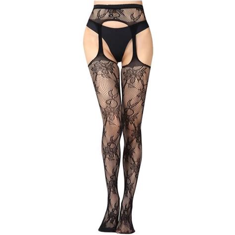 Brassiere de Femmes Sexy de ntelle Maille Lingerie Net de ntelle Top Jarretière Ceinture Cuisse