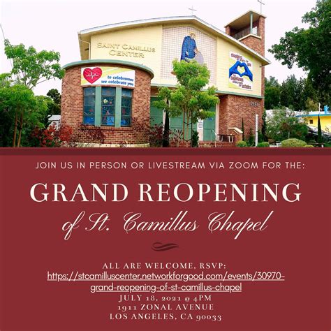 ST CAMILLUS CENTER FOR SPIRITUAL CARE - Grand Reopening of St Camillus Chapel