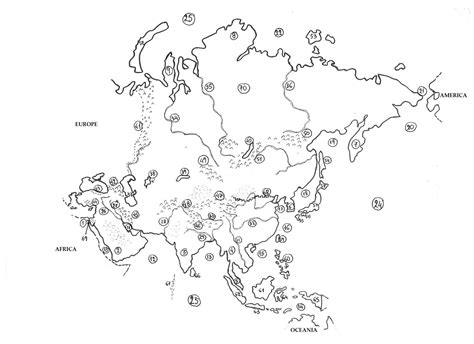 Blank Outline Political Map Of Asia - Map of world