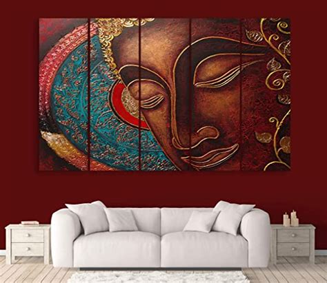 Inephos Multiple Frames Wooden Religious Beautiful Buddha Wall Painting