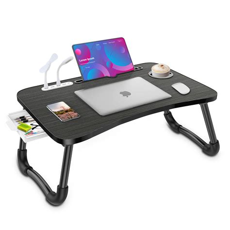 **SEE NOTES** Zapuno Laptop Lap Desk, Foldable Laptop Table Tray with 4