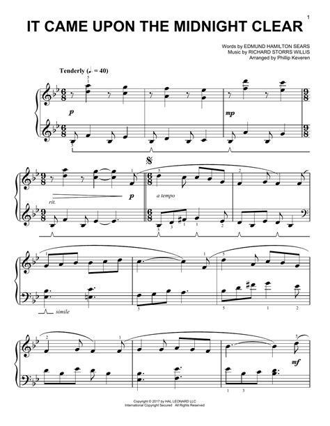 It Came Upon The Midnight Clear Classical Version Arr Phillip