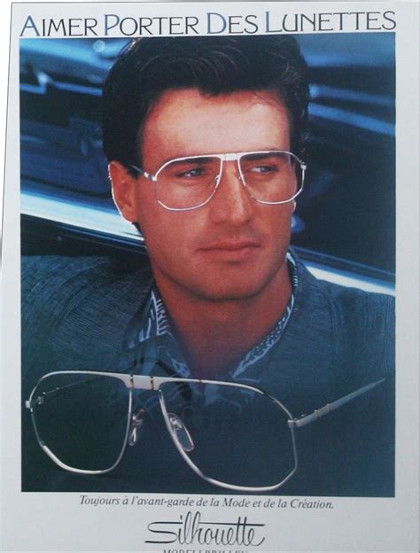 Vintage 1980s Silhouette Eyewear Advert Mens Glasses Fashion Silhouette Sunglasses Vintage