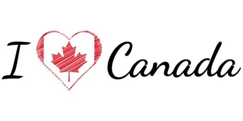 Premium Vector | I love country canada text heart doodle vector ...