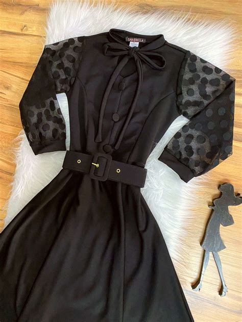 Vestido Mirian Sb Preto Na Saia Bella Compre Vestido Mirian