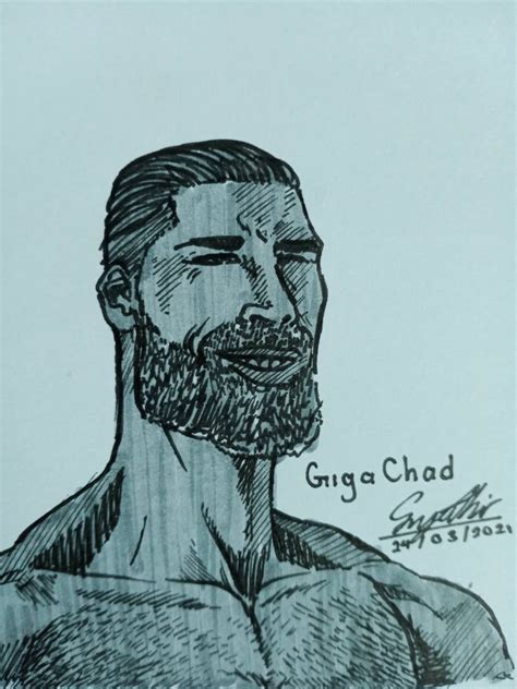 6 Giga Chad Drawing Lorettabryce