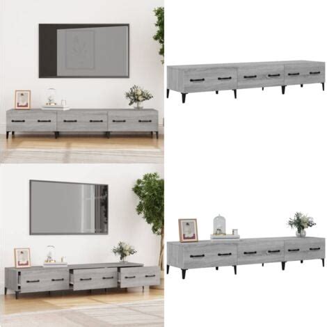 Meuble TV Sonoma gris 150x34 5x30 cm Bois d ingénierie meuble TV