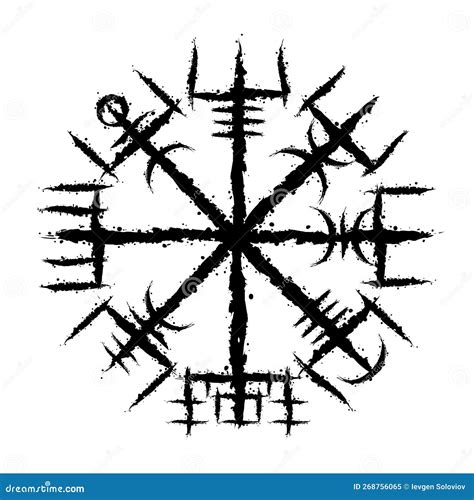 Vegvisir True Ink Blots Brushes Circle Vector Illustration