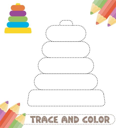 Trace and color for childrens 42790194 Vector Art at Vecteezy