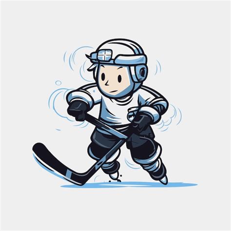 Premium Vector | Ice hockey player Vector illustration of a cartoon ice ...