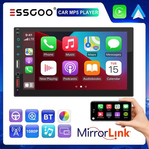 ESSGOO Carplay Android Auto 2 Din 7 Inch Car MP5 Player Bluetooth