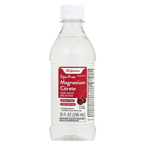 Walgreens Sugar Free Magnesium Citrate Cherry Flavor Saline Laxative