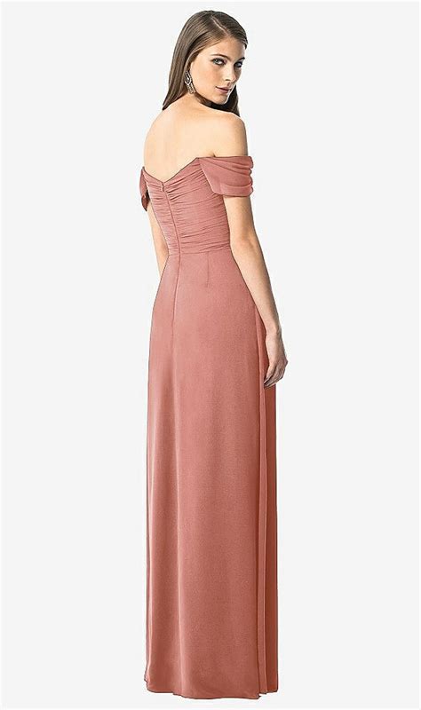 Off The Shoulder Ruched Chiffon Maxi Bridesmaid Dress Alessia In