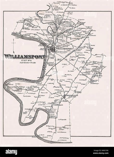 Map Of Williamsport 1877 Stock Photo Alamy