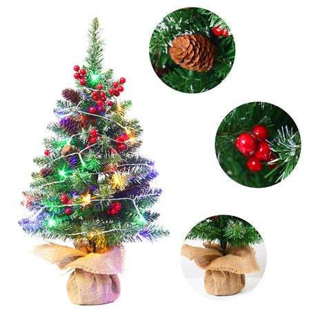 60CM Mini Weihnachtsbaum mit LED Beleuchtung Künstlicher Tannenbaum