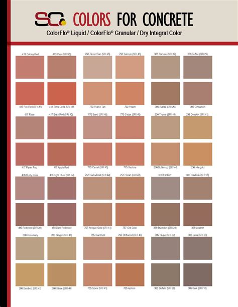 Solomon Integral Concrete Color Charts