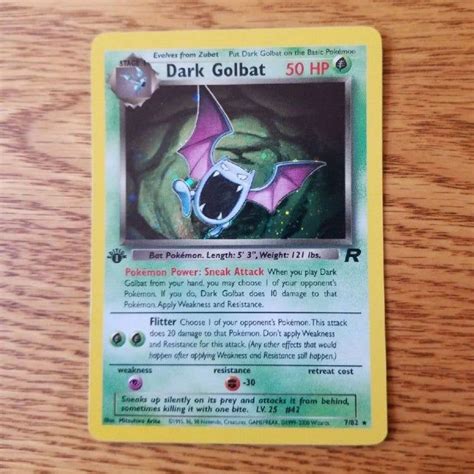 Pokemon St Edition Dark Golbat Card On Mercari Pokemon Pokemon