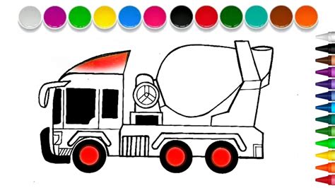 Belajar Mewarnai Gambar Mobil Truk Molen - IMAGESEE