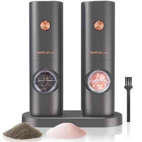 SIMPLETASTE Electric Salt Pepper Grinder Set Adjustable Coarseness