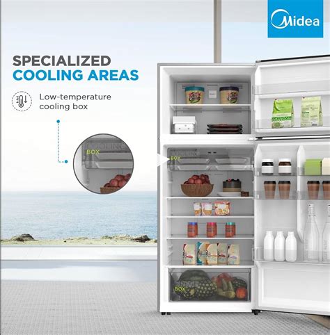 Midea L Gross Top Mount Double Door Refrigerator Mdrt Mte D