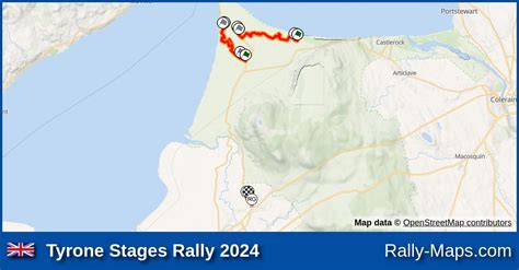 Streckenverlauf Tyrone Stages Rally 2024 NI Rally RallyeKarte De