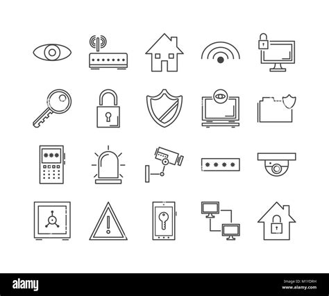 Security Protect And Technology Icons Stock Vector Image And Art Alamy