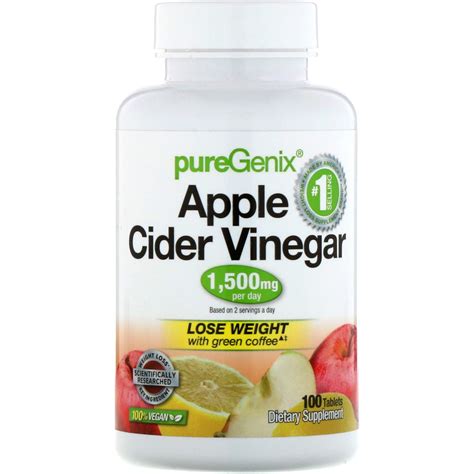 Purely Inspired Puregenix Apple Cider Vinegar 100 Tablets Iherb