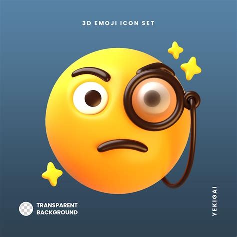 Paquete De Ilustraciones De Emoji 3d Con Cara De Detective Archivo