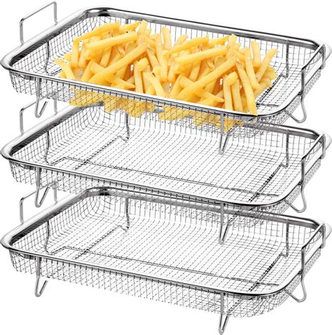 3 Pack Air Fryer Basket For Oven Stainless Steel Grill