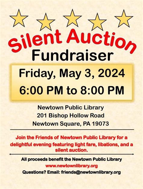 May 3 Silent Auction At Newtown Public Library Marple Newtown Pa Patch