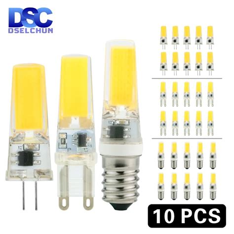 10pcs Lot Led G4 G9 E14 3w 6w Light Bulb Ac Dc 12v 220v Led Lamp Cob