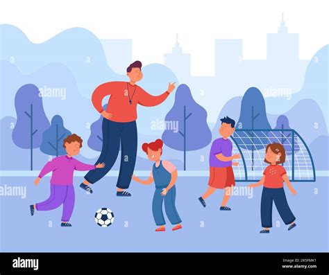 Cartoon soccer coach training class Stock Vector Image & Art - Alamy