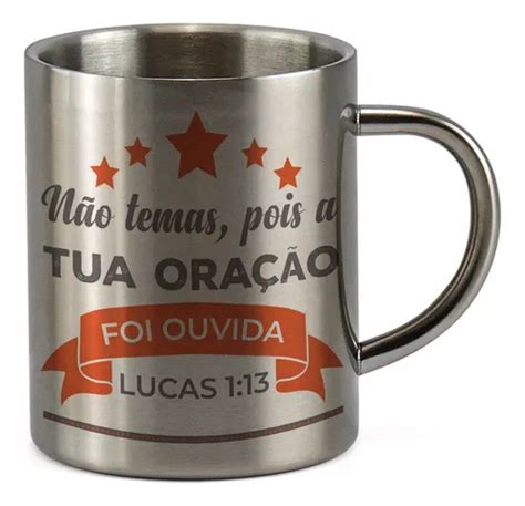 Caneca Inox 400ml Presente Sf2 Deus Oração Jesus Religião MercadoLivre