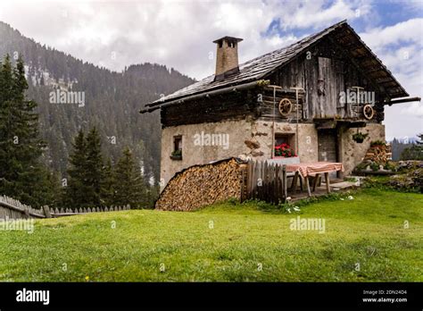 traditional alpine cabin  res stock photography  images alamy