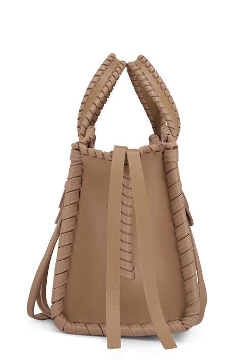 Chloé Small Mony Argil Brown Leather Whipstitch Tote Bag