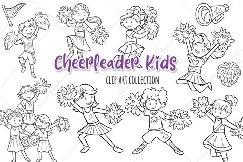 Cheerleaders Kids Clip Art