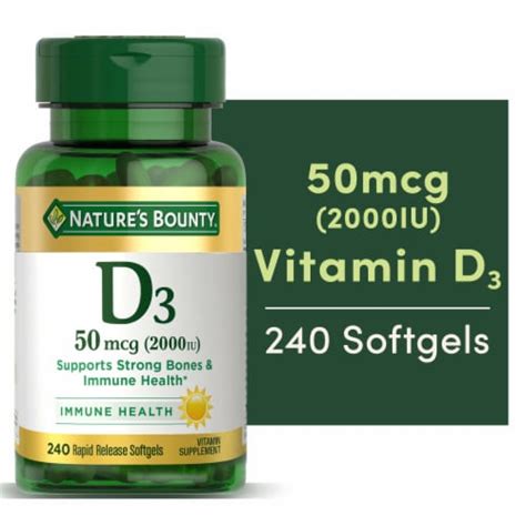 Nature S Bounty Vitamin D3 Immune And Bone Health Support 50 Mcg