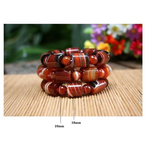 Natural Stones Sardonyx Multicolor Stripe Agates Bracelets Round Beads