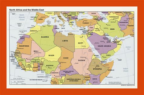 Political Map Of Middle East And North Africa