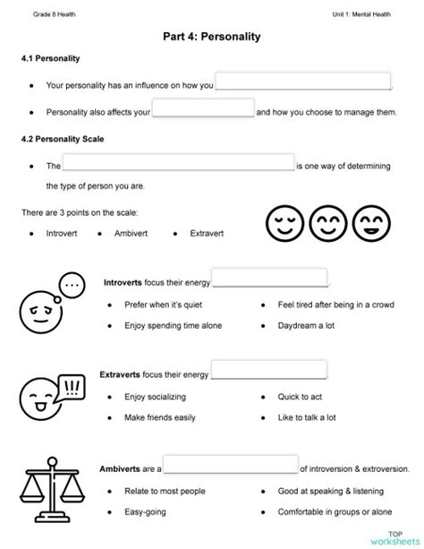 8 3 Personality Worksheets Interactive Worksheet Topworksheets