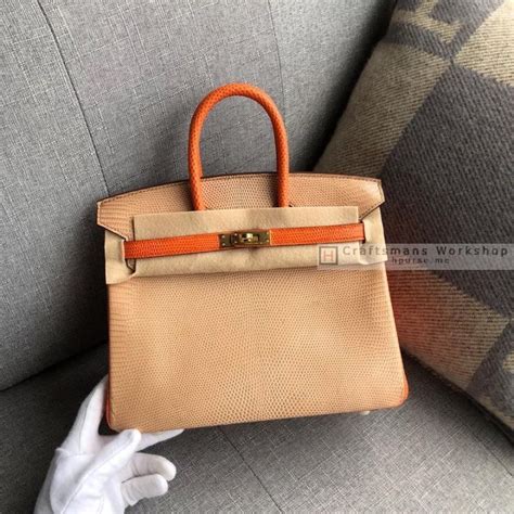 Hermes Birkin Cm Beige Orange Lizard Skin Gold Hardware Hermes