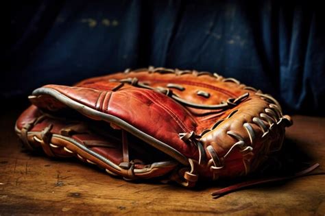 Premium AI Image A Baseball Glove Sitting On Top Of A Wooden Table