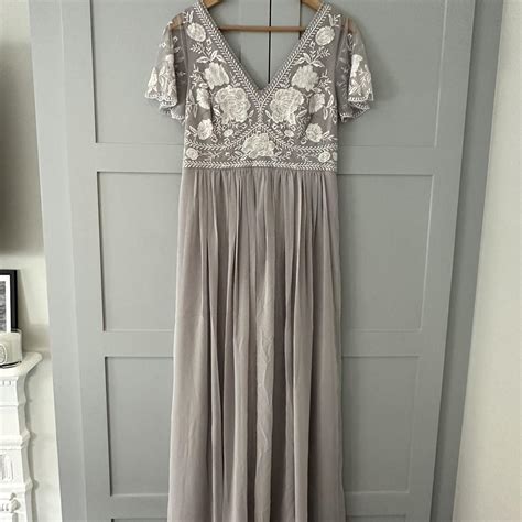 Monsoon grey floral maxi dress Perfect wedding... - Depop