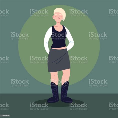 Young Woman Wearing Casual Clothes Stock Illustration Download Image