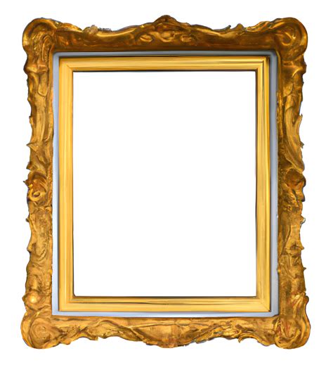 Blank antique gold picture frame. 21888168 PNG