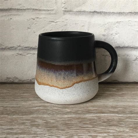 Black Glazed Mojave Stoneware Ceramic Mug Tea Coffee Mug Cup Scandi