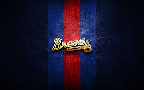 Descargar Fondos De Pantalla Los Bravos De Atlanta De Oro Logotipo