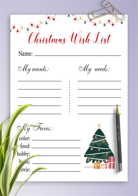 Printable Christmas Lists Free Printables Printabulls Off