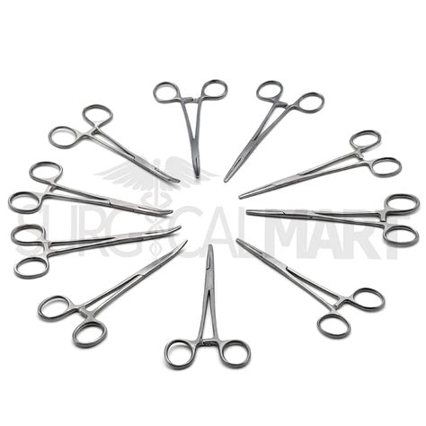 Pcs Kelly Hemostat Forceps Set Straight Curved Surgical Mart